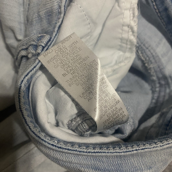 Democracy Light Blue Cropped Pants with Embellished Hem - Picture 7 of 11